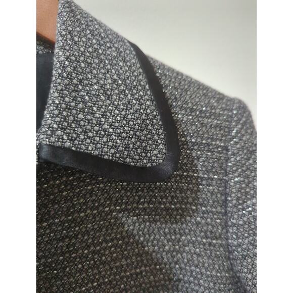 Hilton Hollis Gray Metallic Satin Trim Coat Jacket - Picture 3 of 5